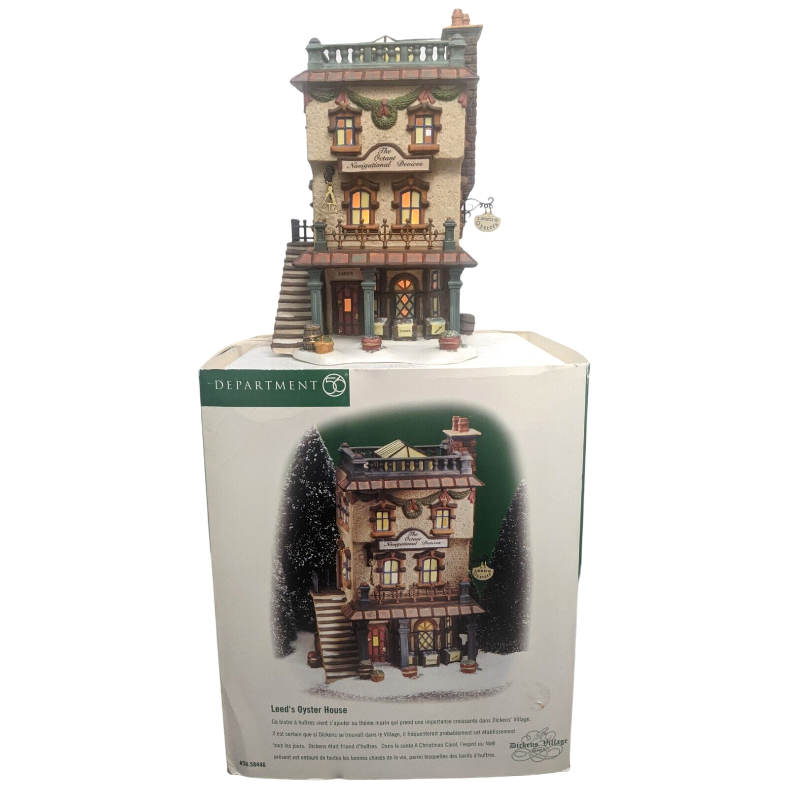 Dept 56 Leed's Oyster House Dickens Village Nautical Lighted Building #56.58446