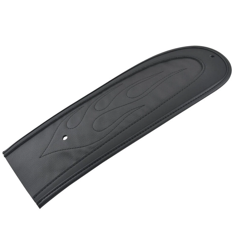 Babero guardabarros trasero de cuero negro llama apto para Harley Dyna FXD Super Wide Glide NUEVO Foto 4 de 4