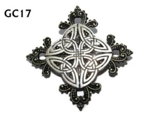 steampunk brooch badge pin silver celtic knot charm wiccan pagan #GC17