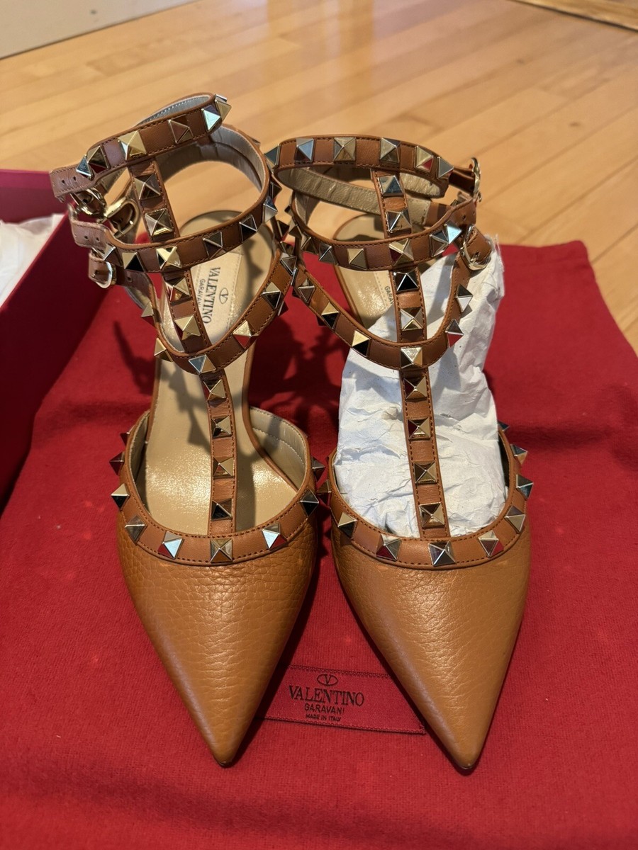 Brand New Valentino Rockstud Kitty Heel Brown Leather . Sz 36 | eBay