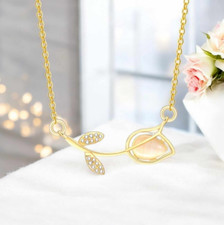 Elegant Stainless Steel Tulip Flower Pendant Necklace Stud Earrings