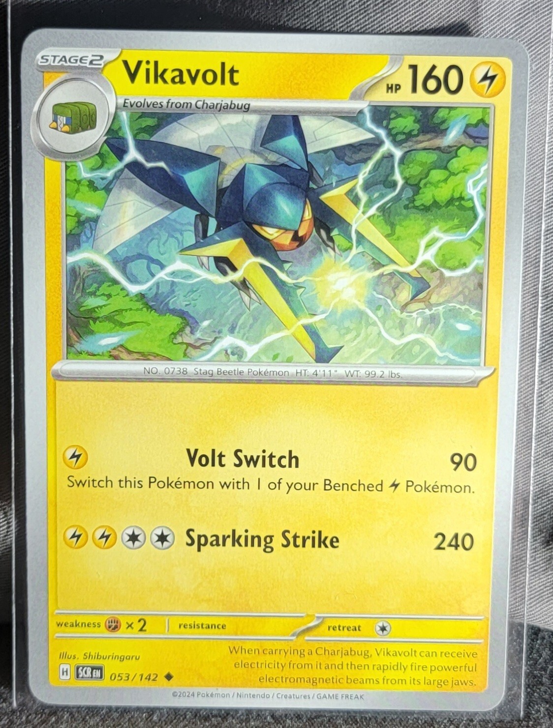 Pokemon TCG Card Vikavolt 053/142 S&V Stellar Crown Uncommon NM
