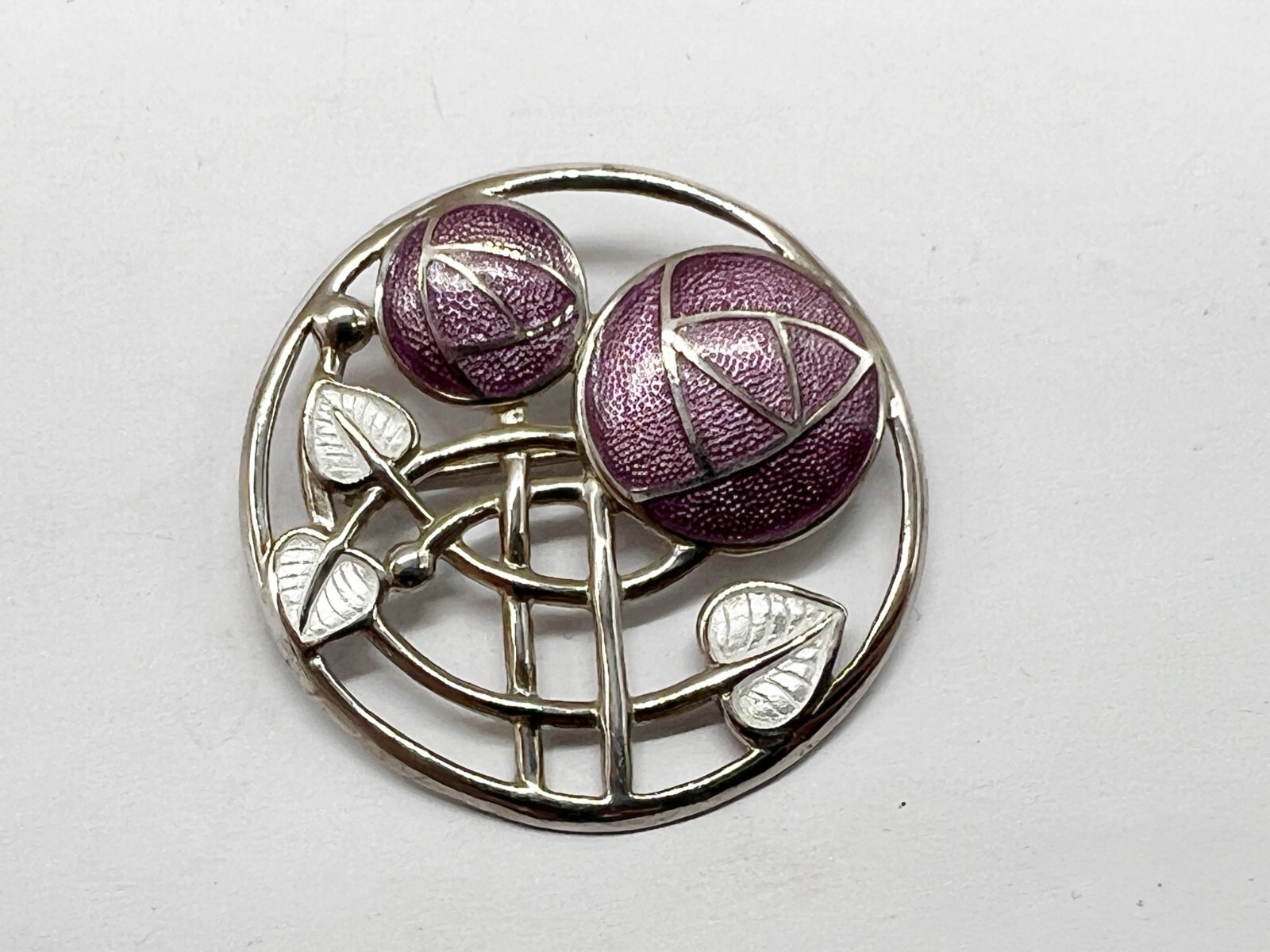 VINTAGE SOLID STERLING SILVER CROWN FISH ENAMEL S… - image 1