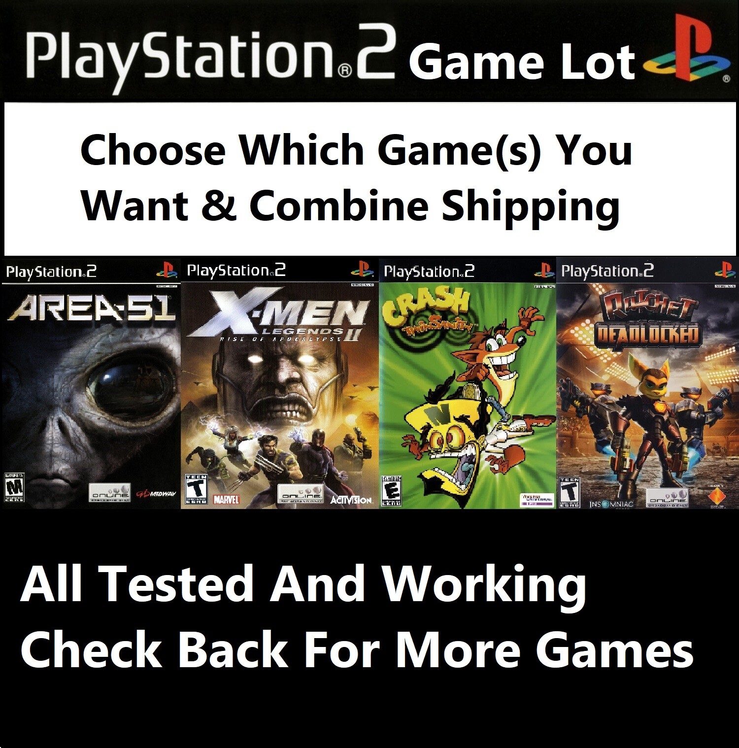 PS2 GAME SaleChoose Which Game(s) You ShippingRead