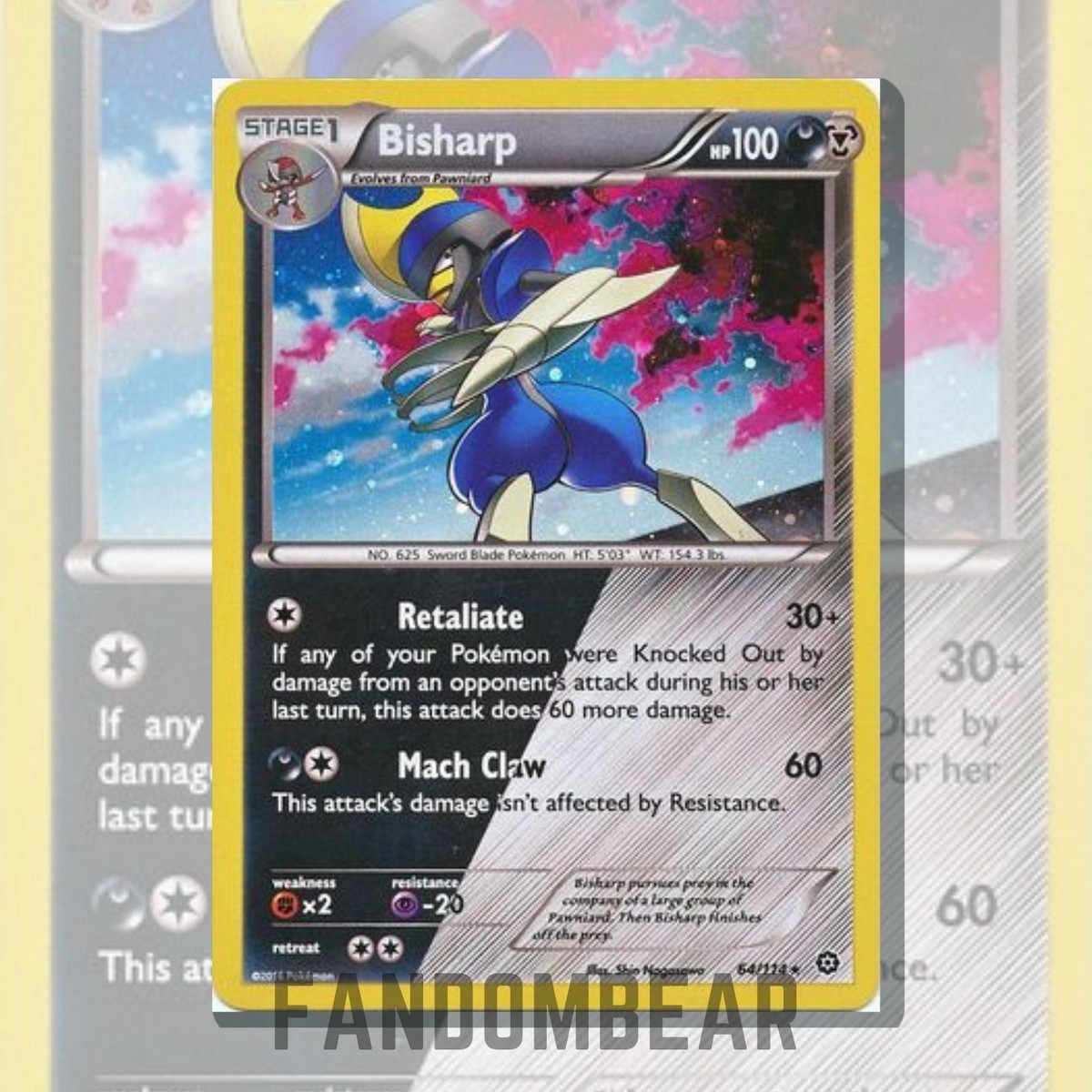 SHINY Bisharp - 64/114 Steam Siege COSMOS HOLO RARE PROMO card 2016 Pokemon  | eBay