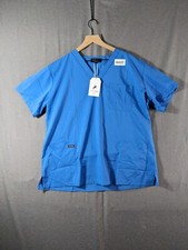 -00237 Alex Vando Premium XL Scrub Set 4-Pocket Top Blue