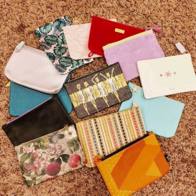 Lot Of 13 Ipsy Zip Bags Pouches, Floral, Halloween, Fuzzy, Tetris, Tweed, B26