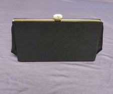 Vintage Black Clutch/Handbag w/ Gold Clasp