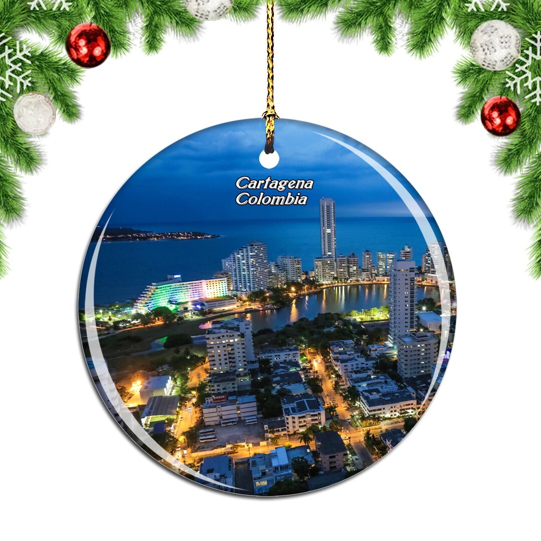 Colombia Cartagena Night Christmas ornament city travel souvenir