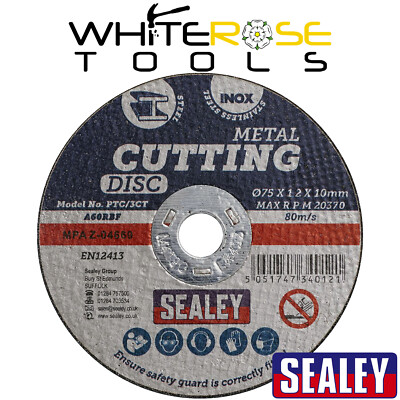 Sealey Trennscheiben Metall Edelstahl 75 mm x 1,2 mm Winkelschleifer 10 mm Bohrung