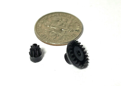 2pc TOMY-SRT BULLDOG Slot Car Chassis Rear End TuneUp 22t CROWN 7t PINION Gears!