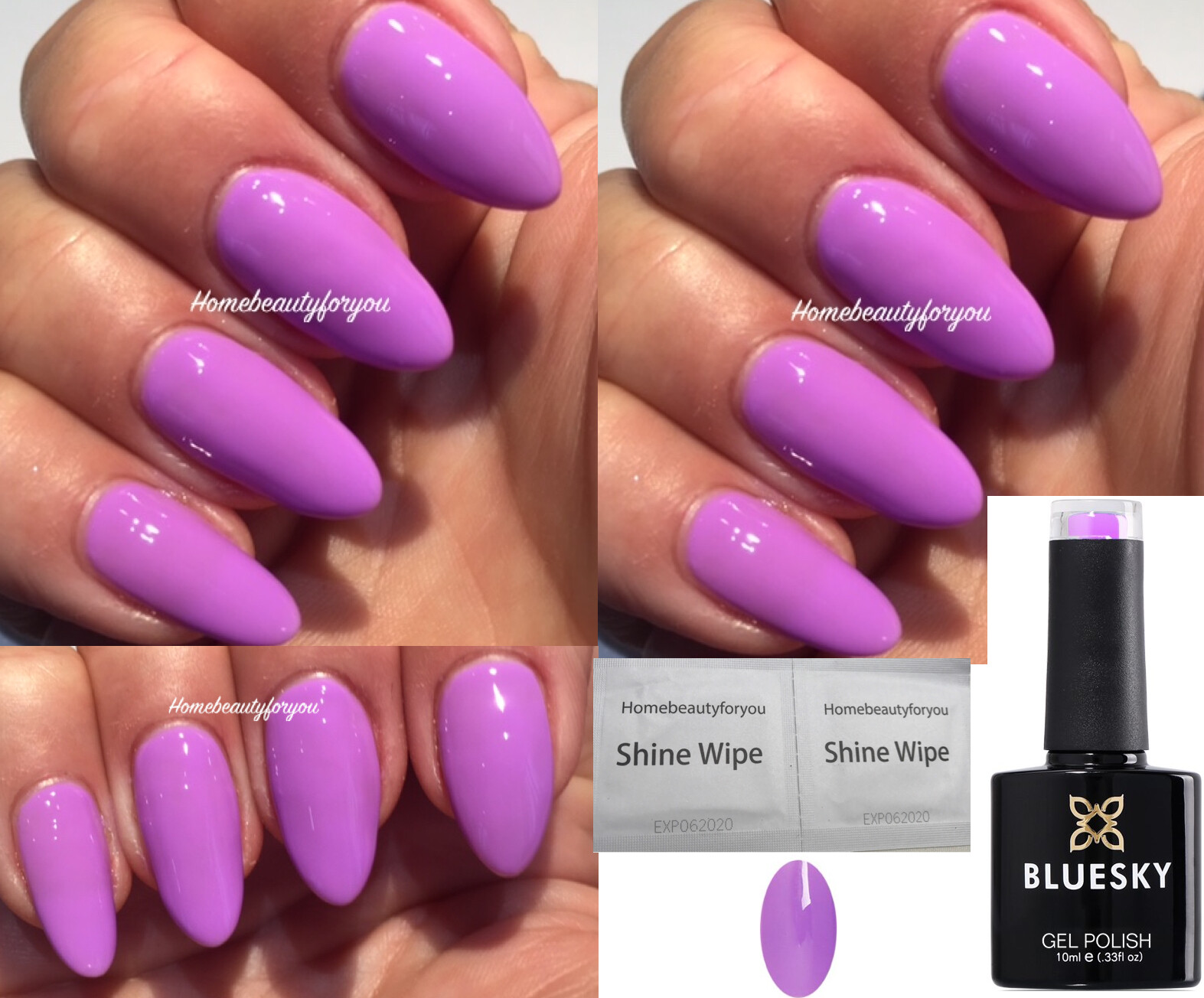 BLUESKY GEL NAIL POLISH PASTEL PURPLE LILAC SPRING SUMMER LED UV SOAK OFF A58