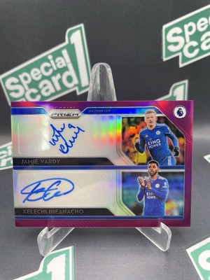 2019 Prizm Premier League Purple 4/7 Jamie Vardy Kelechi Iheanacho Dual DS-LEI