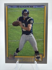 Topps 2001 Drew Brees #328 RC Rookie San Diego Chargers Football Card. rookie card picture