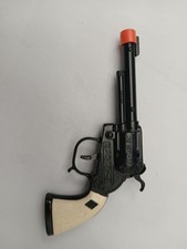 Vintage Halco Toy Cap Gun Diamond H Black Diecast Metal White Handle Load Here