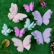 3D Hanging Butterfly Decorations, 8 Pcs Butterfly Birthday Party Decorations, Cr