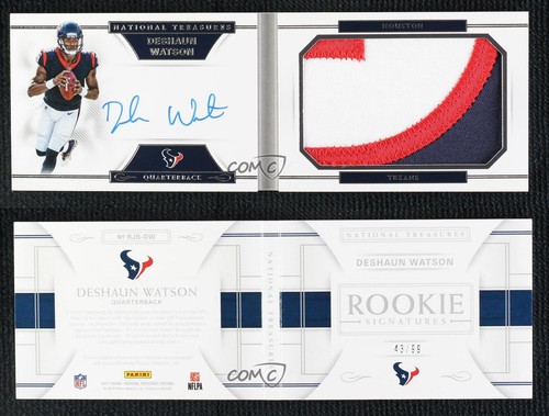 2017 Panini National Treasures 43/99 Deshaun Watson #RJB-DW Auto RC 6fs - Picture 3 of 3