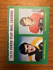 1973-74 OPC Hockey Card 1972-73 Power Play Goals Phil Esposito MacLeish #138 VG