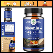 Diosmin Hesperidin 1000mg for Circulation  Vein Support - Vegan, Non-GMO, Glute