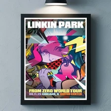 Linkin Park From Zero World Tour 2025 Chicago Illinois Event Poster On August 11