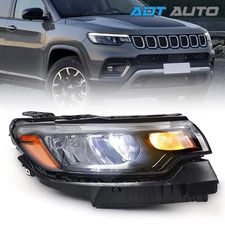 Passenger LED Reflector Headlight W/O DRL For Jeep Compass 2022-2025 W/ Bulbs