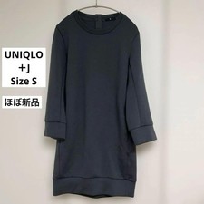 UNIQLO +J Women's Gray Cotton Sweat Dress S Back Zipper Easy Wear
