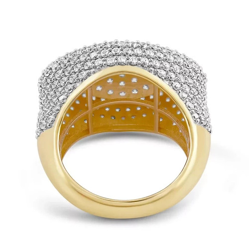 5Ct Round Cut Lab Created Diamond Men's Hip Hop Ring 14K Yellow Gold Finish - Picture 5 of 5