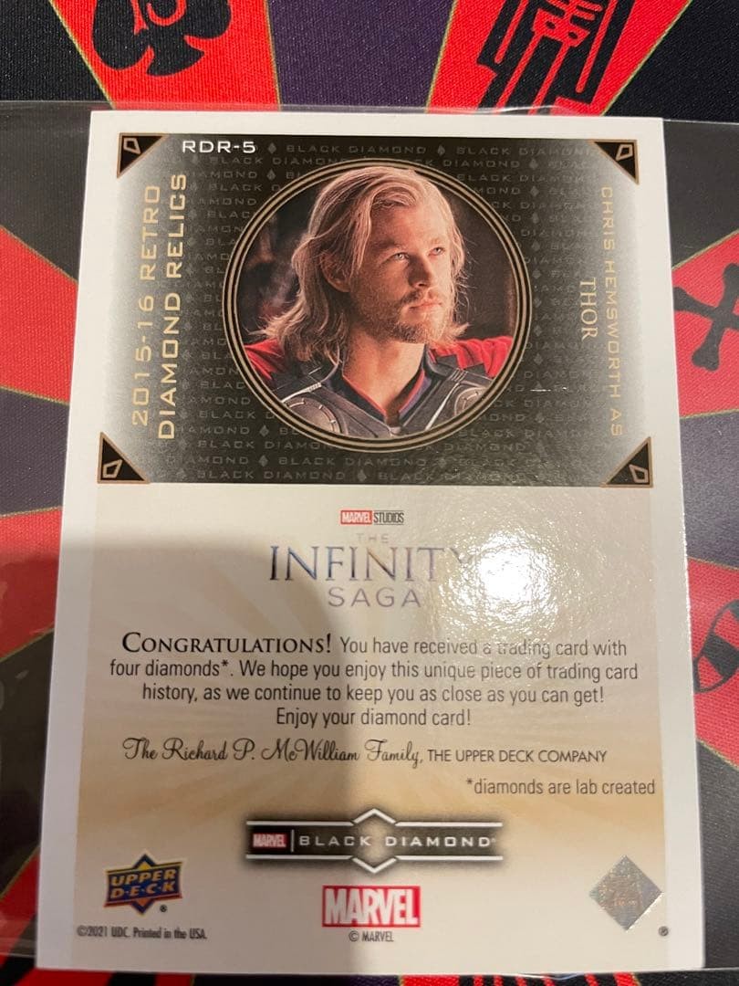 Marvel Thor 2021 Upper Deck Black Diamond Quad & Retro Relics /15