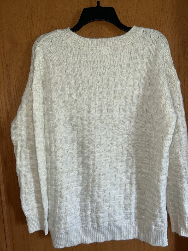 Suéter tejido Maurice’s, blanco brillante, talla L Foto 2 de 3