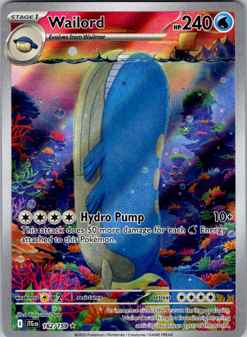 Wailord Holo Illustration Rare SV09: Journey Together 162/159 NM