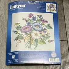 Janlynn Stamped Cross Stitch Kit #023-0472 Morning Glories 16 X 16.5” (2007) NEW