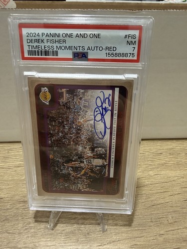 2024 Panini One and One Timeless Moments Autographs Derek Fisher Auto /25 PSA 7