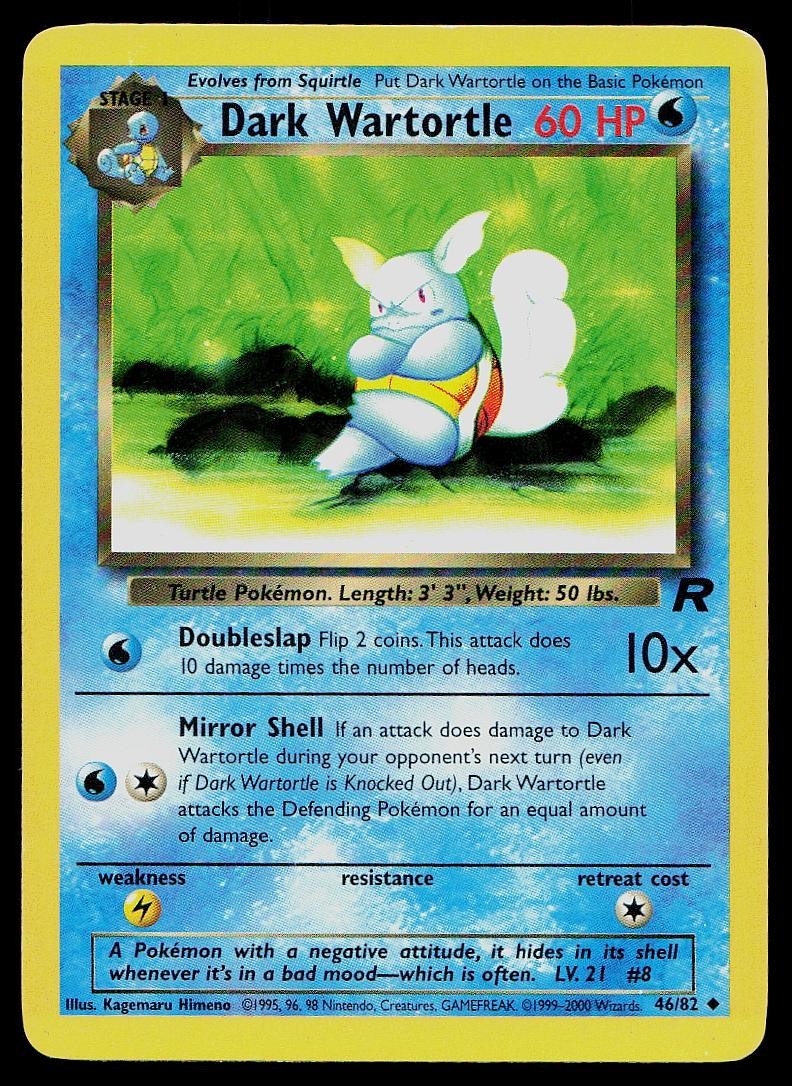 Pokemon Card Team Rocket Dark Wartortle 46/82 Uncommon