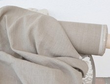 Natural Linen Fabric By The Yard Soft Washed Flax Sewing Material Clothing 58"