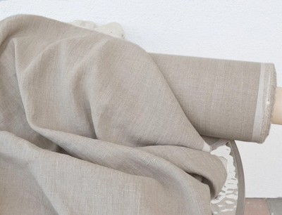 Natural Linen Fabric By The Yard Soft Washed Flax Sewing Material Clothing 58''