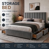 PLUSH DIVAN BED WITH MEMORY FOAM MATTRESS AND HEADBOARD SINGLE DOUBLE KINGSIZE