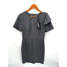 BANANA REPUBLIC NWT Wool Blend Short Sleeve Ruffle Shoulder Pencil Dress // 10 