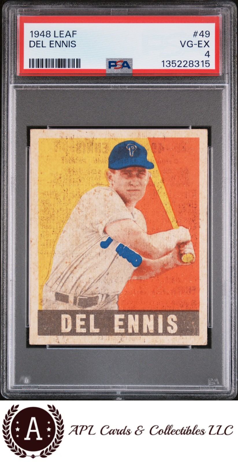 1948 Leaf #49 Del Ennis PSA 4