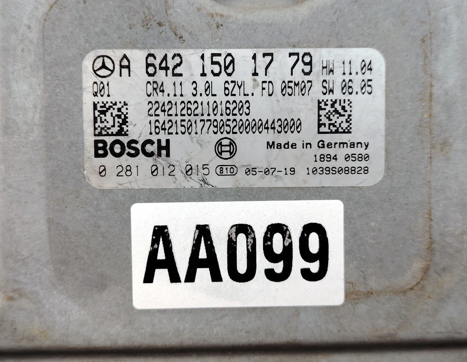 MERCEDES BENZ ML320 3.0 CDi 2007 2008 МОДУЛЬ УПРАВЛЕНИЯ ДВИГАТЕЛЕМ ECU ECM 0281012015 - Изображение 3 из 4