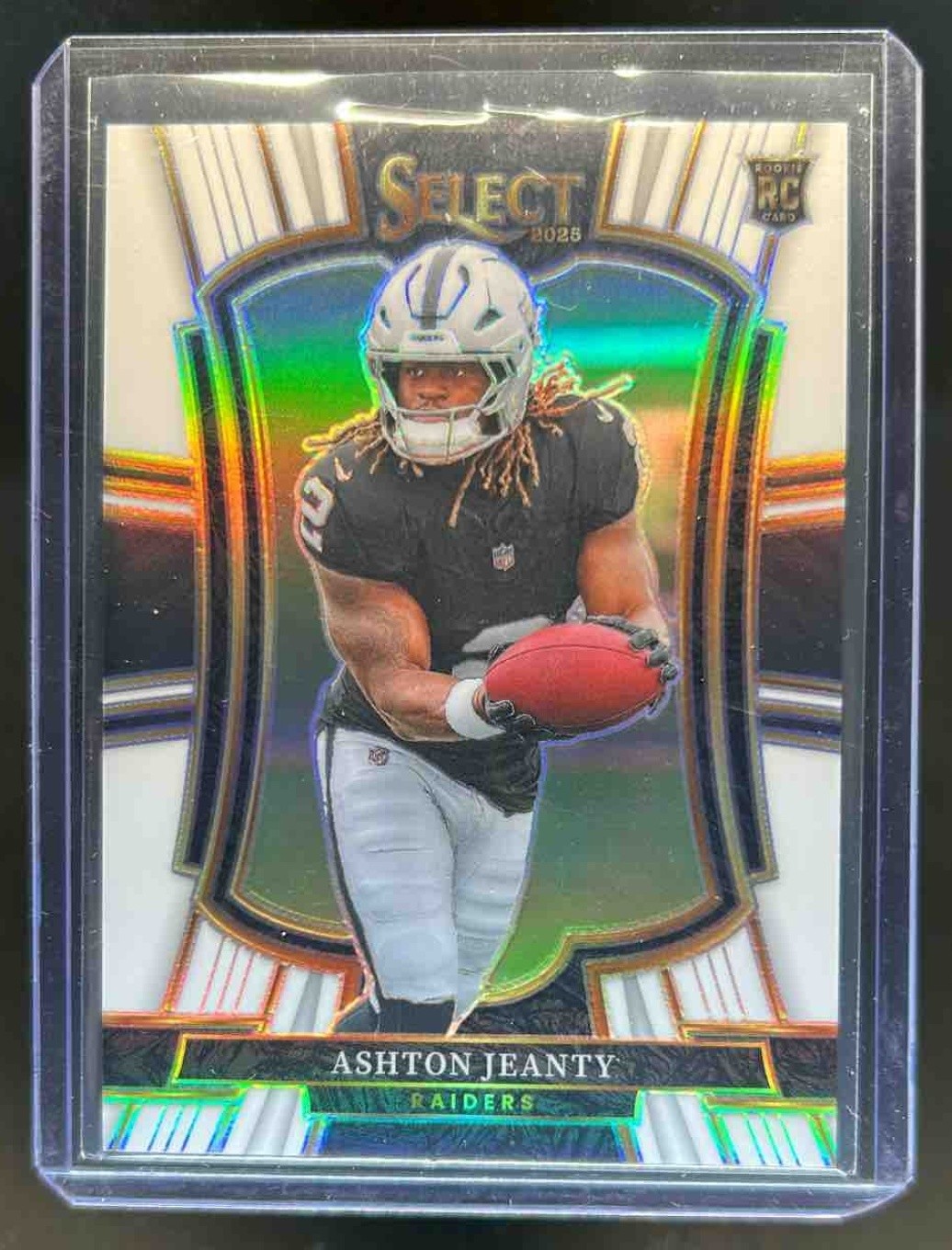 2025 Panini Select Ashton Jeanty Premier Level RC White Prizm #/35 Raiders