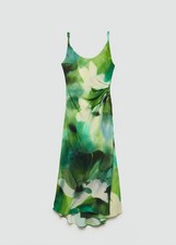 Mango Printed Dress With Draped Detail Size 2