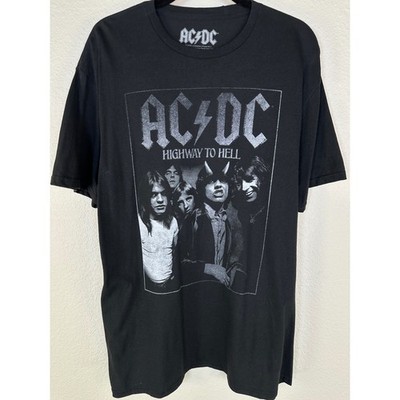 AC/DC Highway To Hell T Shirt Black Graphic Band Tee Mens L Unisex Rock