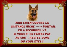 PLAQUE DE GARDE BERGER ALLEMAND MODELE 3
