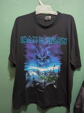 Vintage 2000 Iron Maiden Brave New World Tour T Shirt Men s Sz L Double Sided