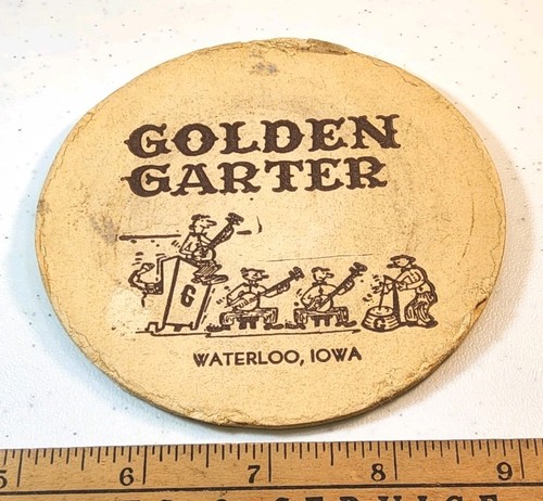 Vintage Coaster & Cloth Patch - Golden Garter - Waterloo, Iowa - AD-111 - Picture 11 of 13