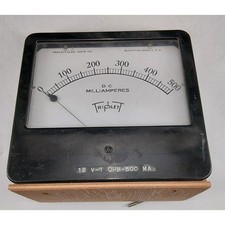 Triplett Model 726 0-500 mA D.C. Milliampere Meter LARGE with Stand