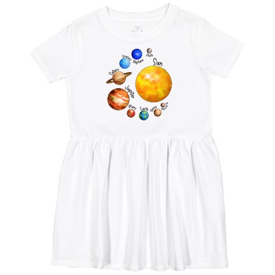 Inktastic Sun And Planets- Yes, And Pluto Toddler Dress Space Solar System Outer