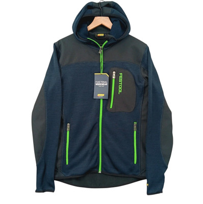 Blaklader x Festool Mens S Full Zip Hoodie Jacket Blue Workwear Softshell NEW