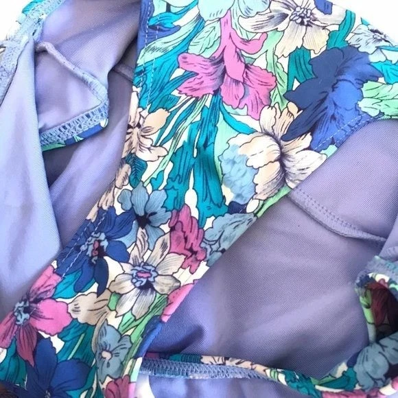 Topshop Open Back Halter Floral One Piece Swimsuit - Image 4 of 4