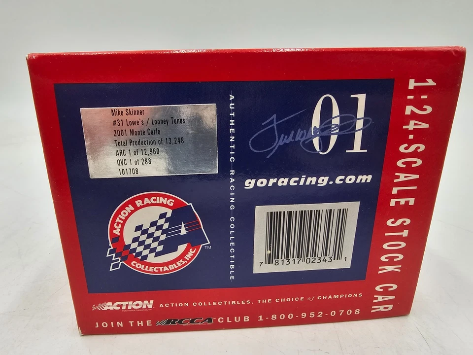 Monte Carlo 400 Looney Toons, Mike Skinner 31 Lowe’s 2001 escala 1:24 coche de stock. Foto 2 de 4